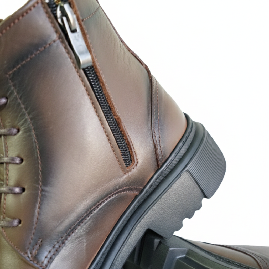 Bottines Homme en Cuir Marron avec Fermeture Éclair Latérale – Image 5