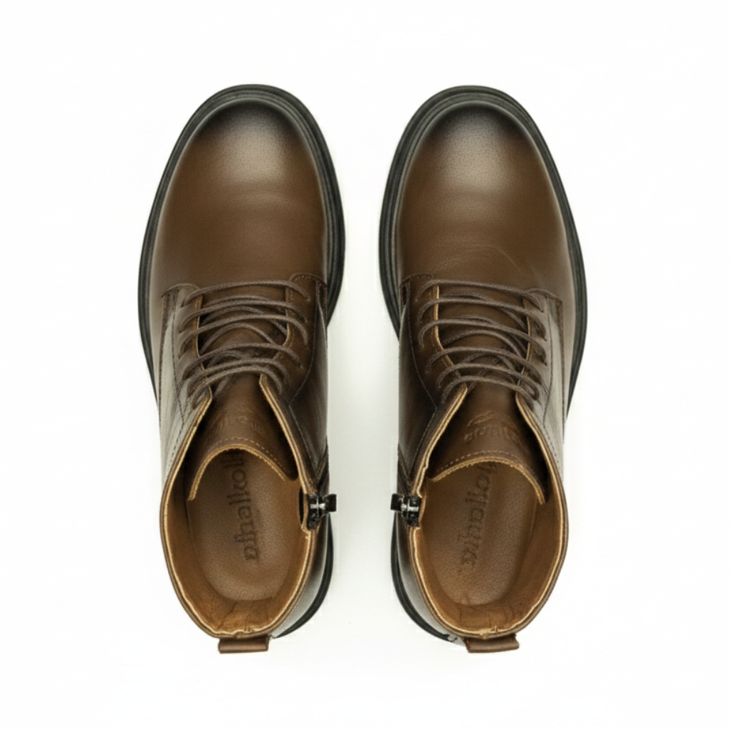 Bottines Homme en Cuir Marron avec Fermeture Éclair Latérale – Image 7