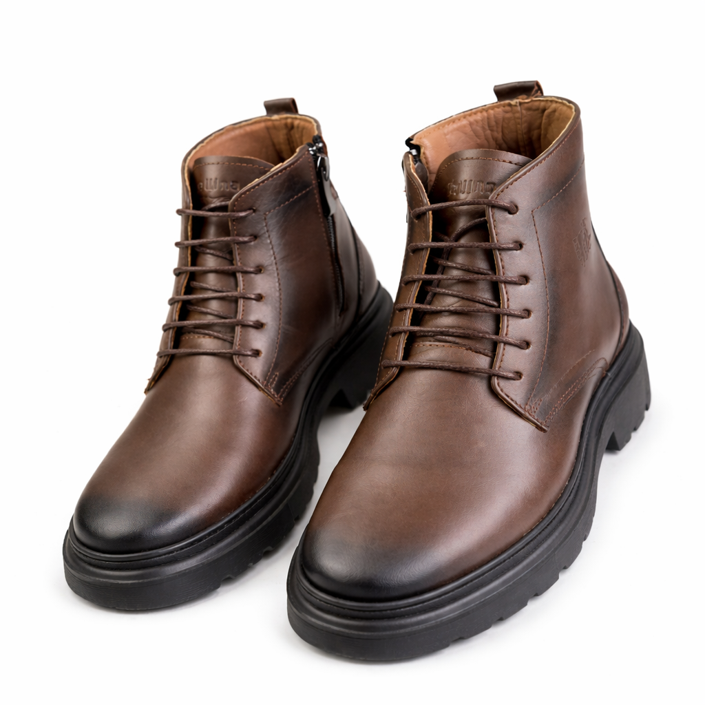 Bottines Homme en Cuir Marron avec Fermeture Éclair Latérale – Image 3